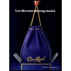 1988 Crown Royal Canadian Whisky Vintage Print Ad Love Strings Attached Wall Art
